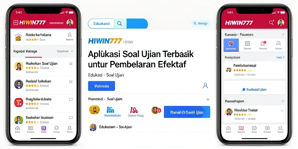 Antarmuka aplikasi HIWIN777 menampilkan soal ujian yang interaktif dan informatif.