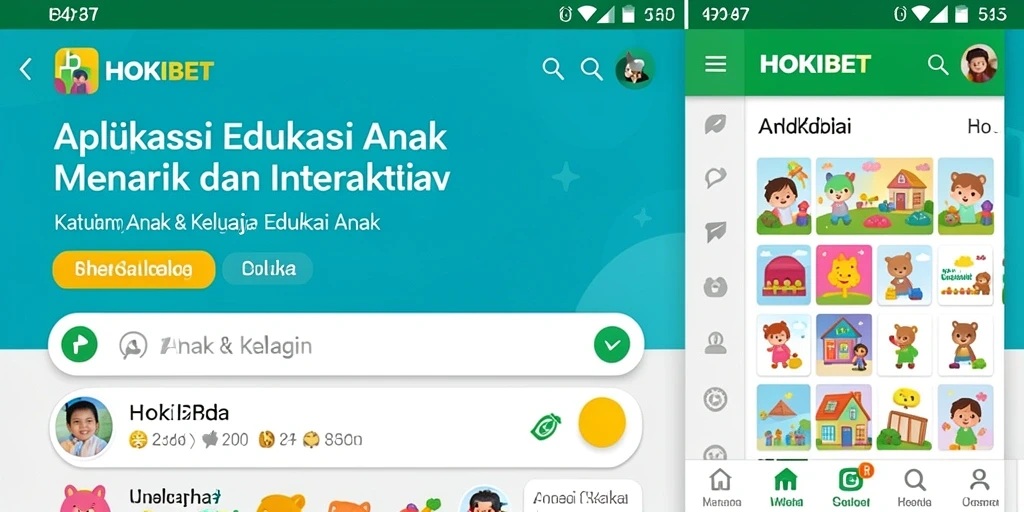 Antarmuka HOKIBET yang ceria dan interaktif untuk anak-anak.