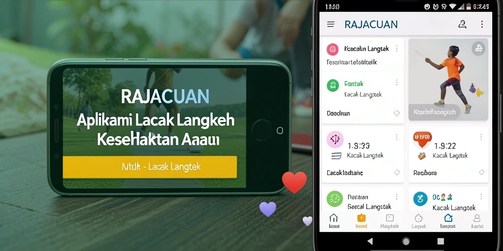 Tampilan antarmuka aplikasi Lacak Langkah RAJACUAN yang intuitif.